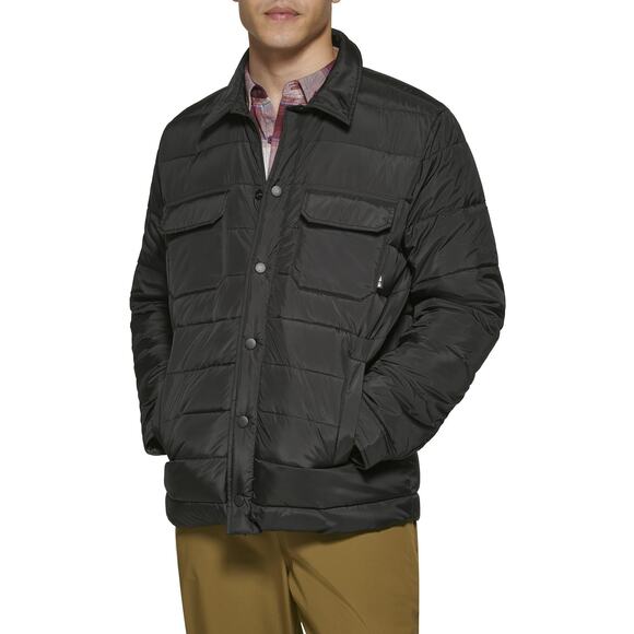 BASS OUTDOOR Men's Quilted Utility Shacket Black Size L C-019